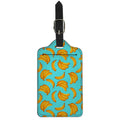 Blue Banana Pattern Print Luggage Tag