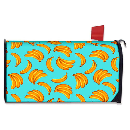 Blue Banana Pattern Print Mailbox Cover