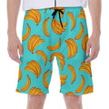 Blue Banana Pattern Print Men's Beach Shorts
