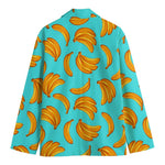 Blue Banana Pattern Print Men's Blazer