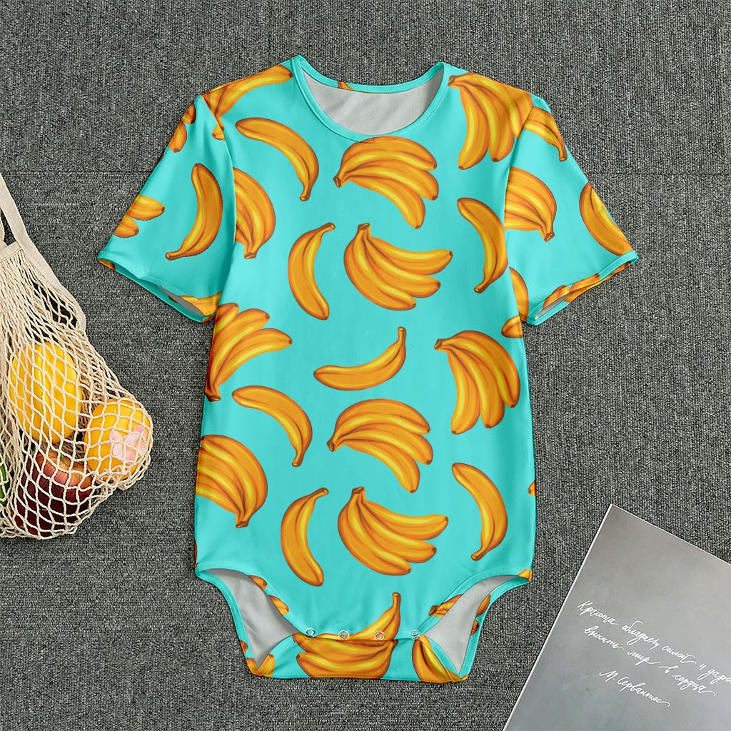 Blue Banana Pattern Print Men's Bodysuit