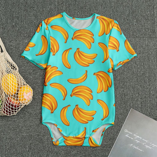 Blue Banana Pattern Print Men's Bodysuit