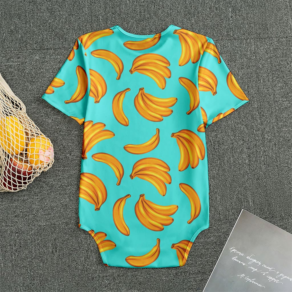 Blue Banana Pattern Print Men's Bodysuit