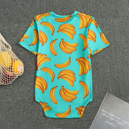 Blue Banana Pattern Print Men's Bodysuit