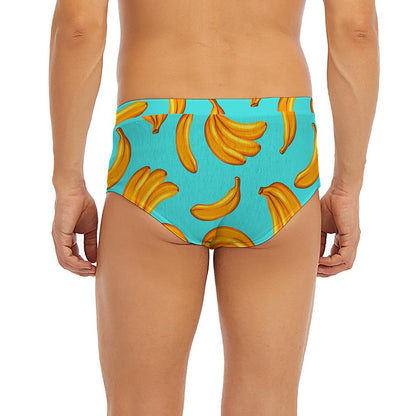 Blue Banana Pattern Print Men's Briefs