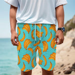 Blue Banana Pattern Print Men's Cargo Shorts