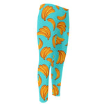 Blue Banana Pattern Print Men's Compression Pants