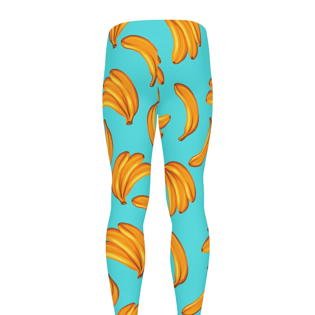 Blue Banana Pattern Print Men's leggings