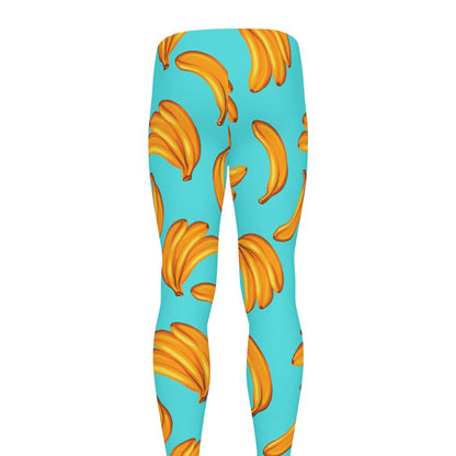 Blue Banana Pattern Print Men's leggings