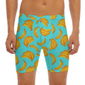 Blue Banana Pattern Print Men's Long Boxer Briefs