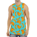 Blue Banana Pattern Print Men's Muscle Tank Top