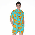 Blue Banana Pattern Print Men's Romper