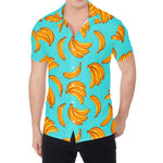 Blue Banana Pattern Print Men's Shirt