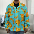 Blue Banana Pattern Print Men's Shirt Jacket