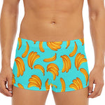 Blue Banana Pattern Print Men's Short Boxer Briefs
