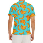 Blue Banana Pattern Print Men's Short Sleeve Rash Guard