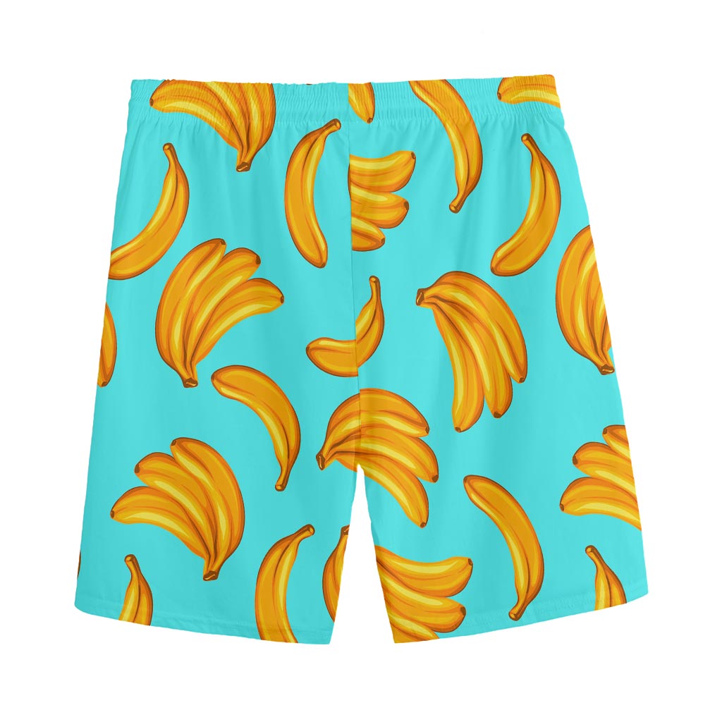 Blue Banana Pattern Print Men's Sports Shorts
