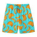 Blue Banana Pattern Print Men's Swim Trunks