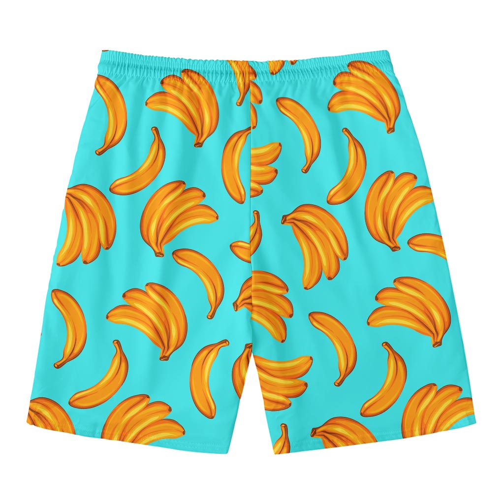 Blue Banana Pattern Print Men's Swim Trunks