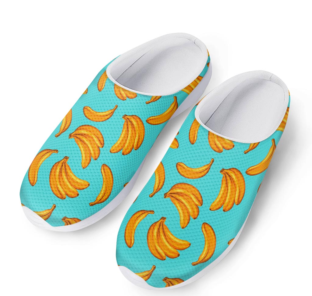 Blue Banana Pattern Print Mesh Casual Shoes