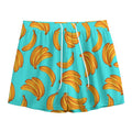 Blue Banana Pattern Print Mesh Shorts