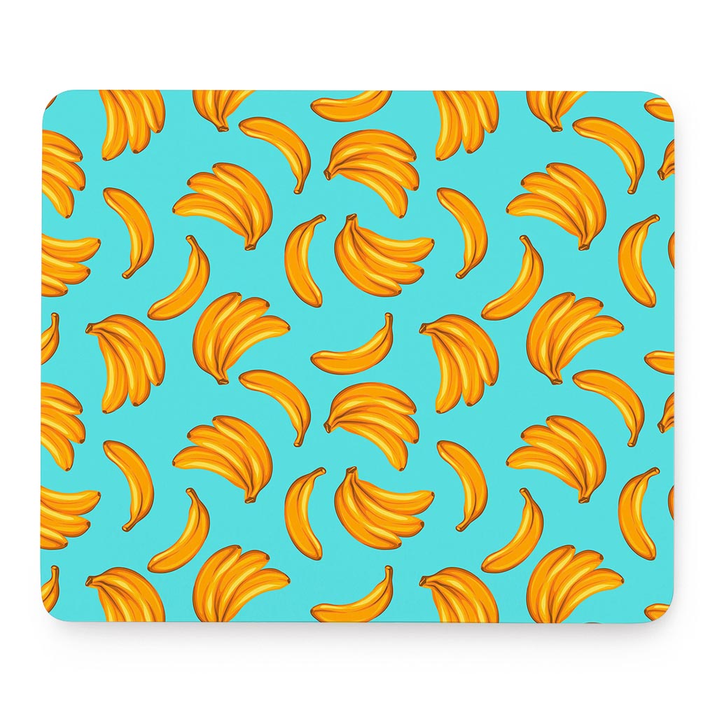 Blue Banana Pattern Print Mouse Pad
