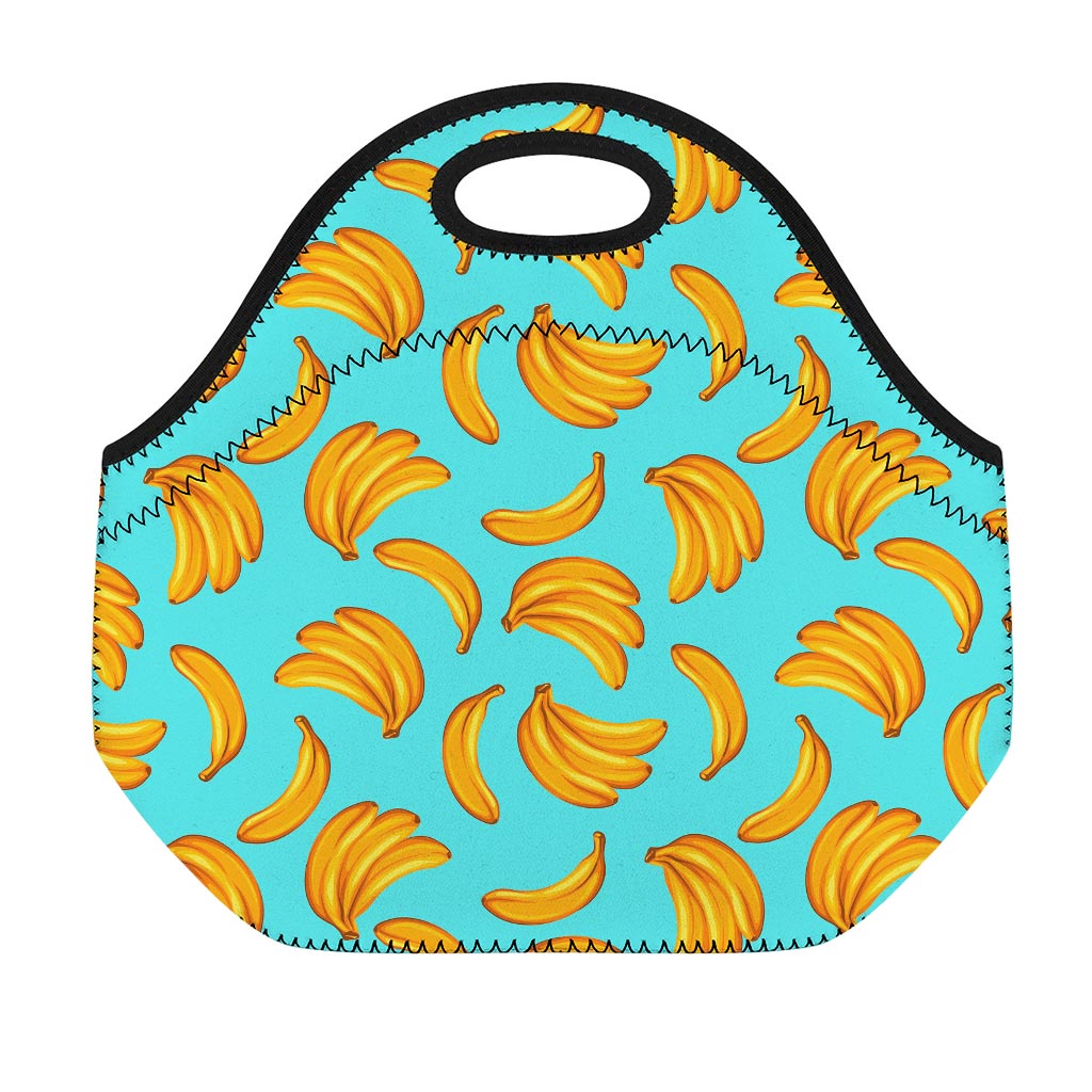 Blue Banana Pattern Print Neoprene Lunch Bag