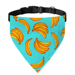 Blue Banana Pattern Print Over The Collar Dog Bandana