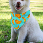 Blue Banana Pattern Print Over The Collar Dog Bandana