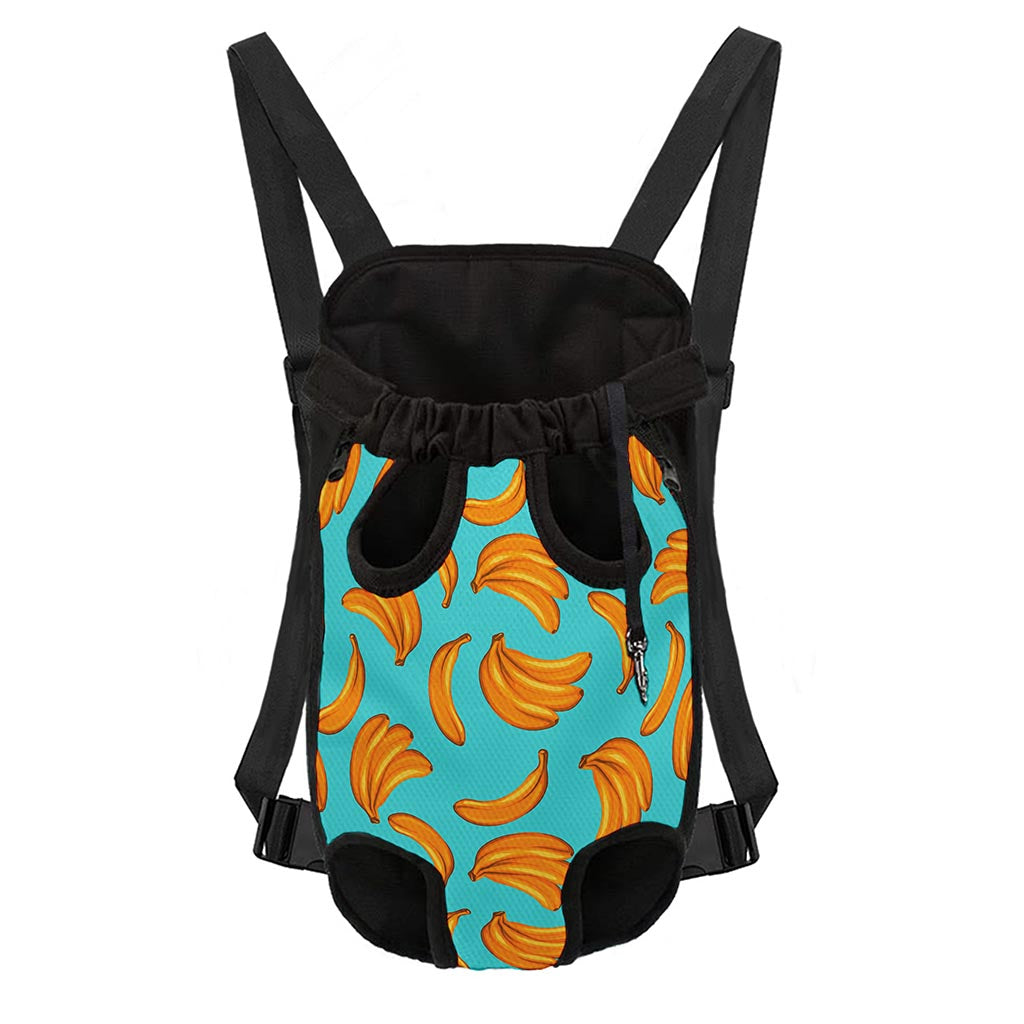 Blue Banana Pattern Print Pet Carrier Backpack