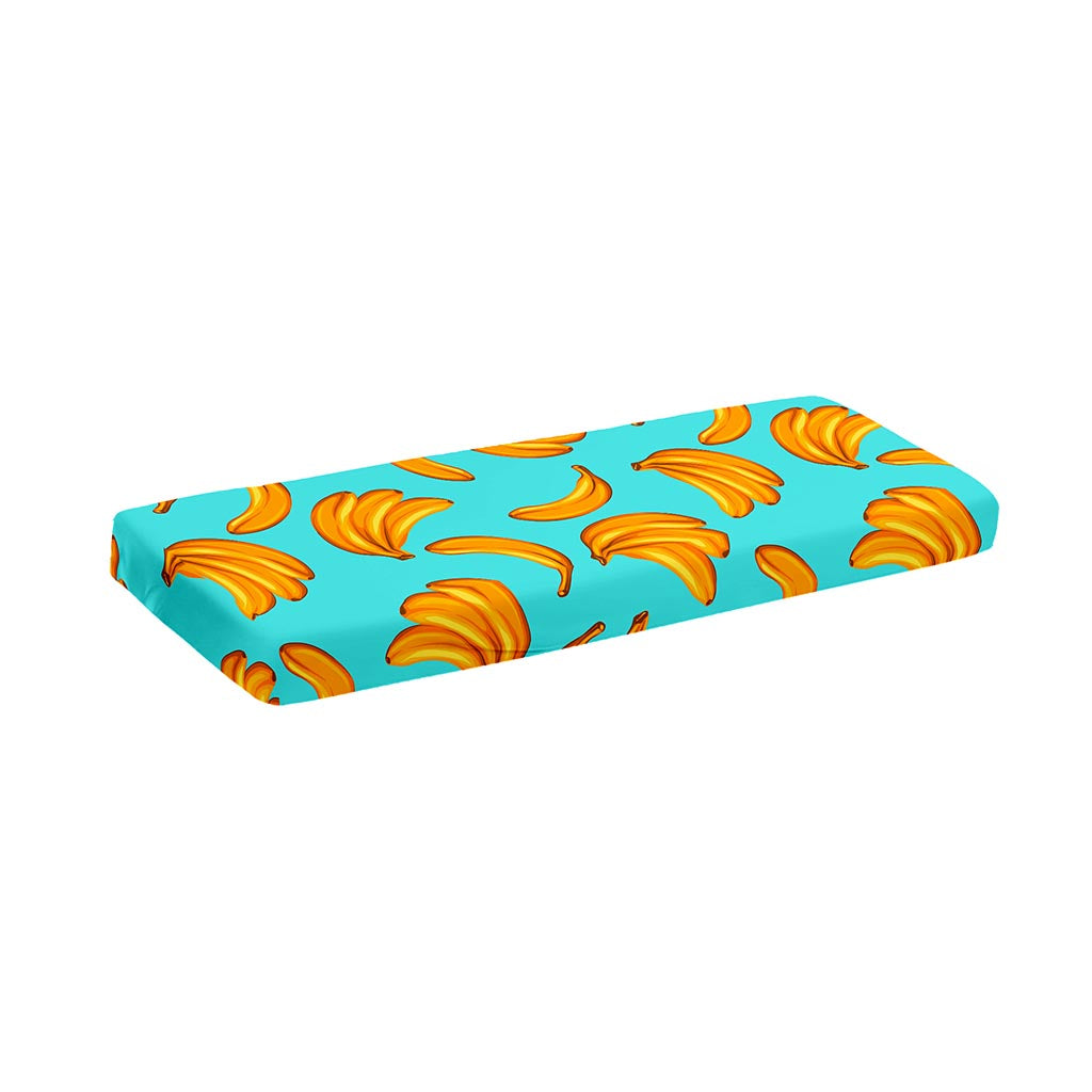 Blue Banana Pattern Print Piano Keyboard Cover