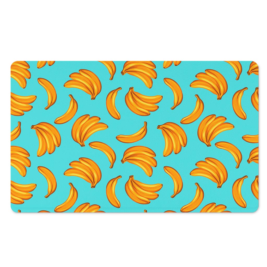 Blue Banana Pattern Print Polyester Doormat