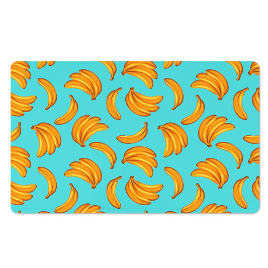 Blue Banana Pattern Print Polyester Doormat