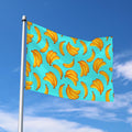 Blue Banana Pattern Print Polyester Flag