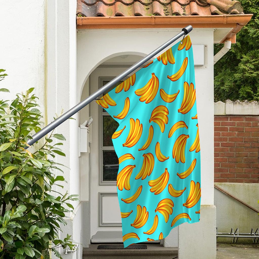 Blue Banana Pattern Print Polyester Flag