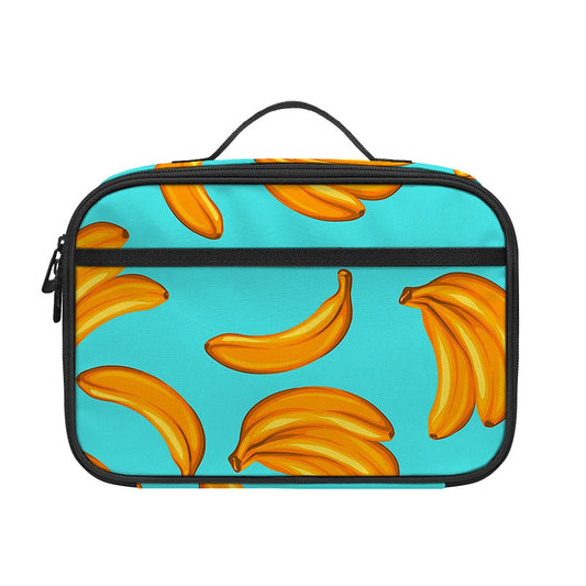 Blue Banana Pattern Print Portable Lunch Bag