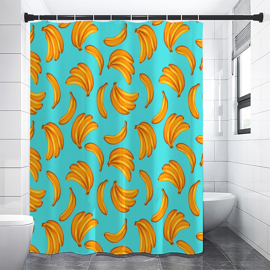 Blue Banana Pattern Print Premium Shower Curtain