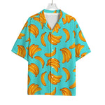 Blue Banana Pattern Print Rayon Hawaiian Shirt