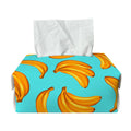Blue Banana Pattern Print Rectangle Tissue Box Cover