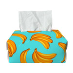 Blue Banana Pattern Print Rectangle Tissue Box Cover
