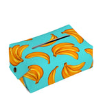 Blue Banana Pattern Print Rectangle Tissue Box Cover