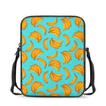 Blue Banana Pattern Print Rectangular Crossbody Bag