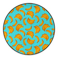 Blue Banana Pattern Print Round Floor Mat