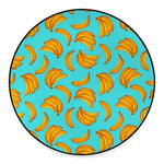Blue Banana Pattern Print Round Floor Mat