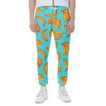 Blue Banana Pattern Print Scuba Joggers