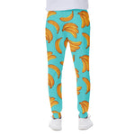 Blue Banana Pattern Print Scuba Joggers