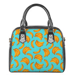 Blue Banana Pattern Print Shoulder Handbag