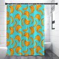 Blue Banana Pattern Print Shower Curtain