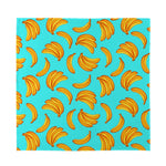 Blue Banana Pattern Print Silk Bandana