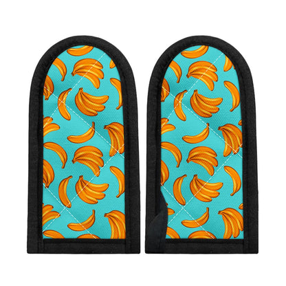 Blue Banana Pattern Print Skillet Handle Cover